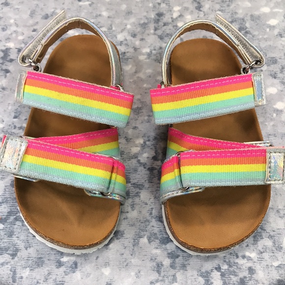 Girls (Toddler) 6M Multi-Stripe Corkbed Play Sandals☀️Clean Like New Condition☀️ - Picture 3 of 7